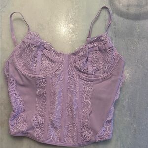 Elegant Lace Bralette in Lavender